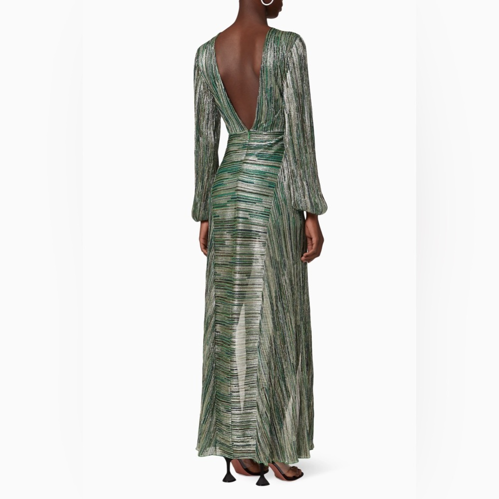 Rotate Birger Christensen Lisa Lurex Maxi Dress – Size 4 - Picture 2 of 9